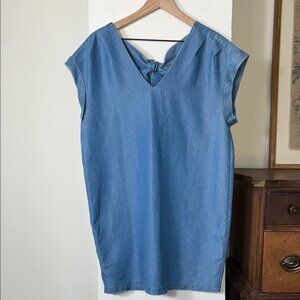 Blue Cap Sleeve Relaxed Maternity Tunic